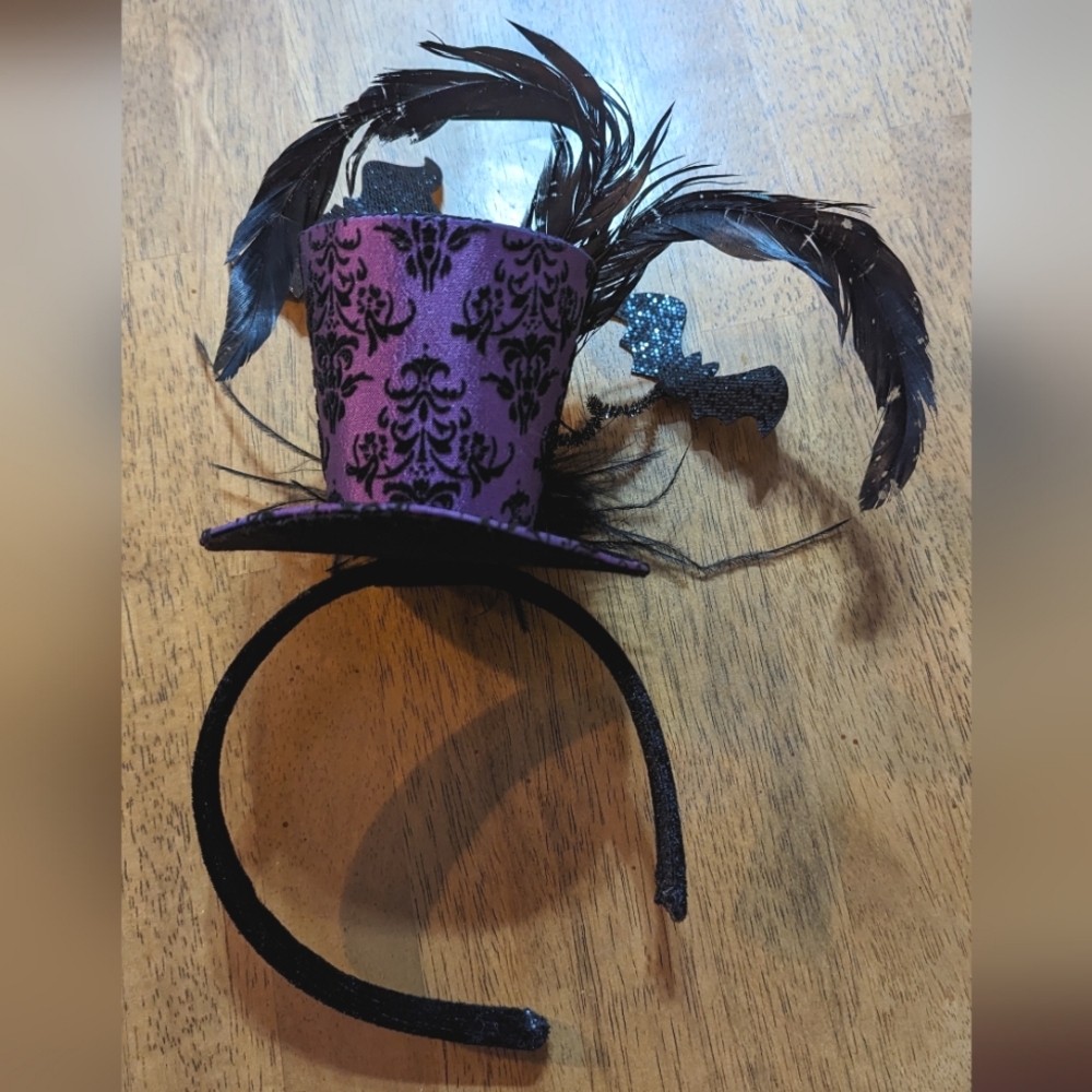 Halloween Bat Top Hat Headband (Adult Sized) - Picture 2 of 4